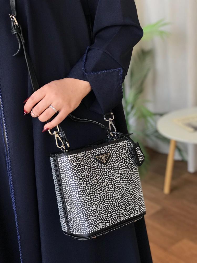 Prada bag with high quality stones and its accessories