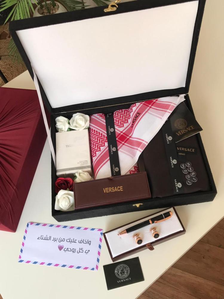 Men's Versace outfit fabric with shemagh