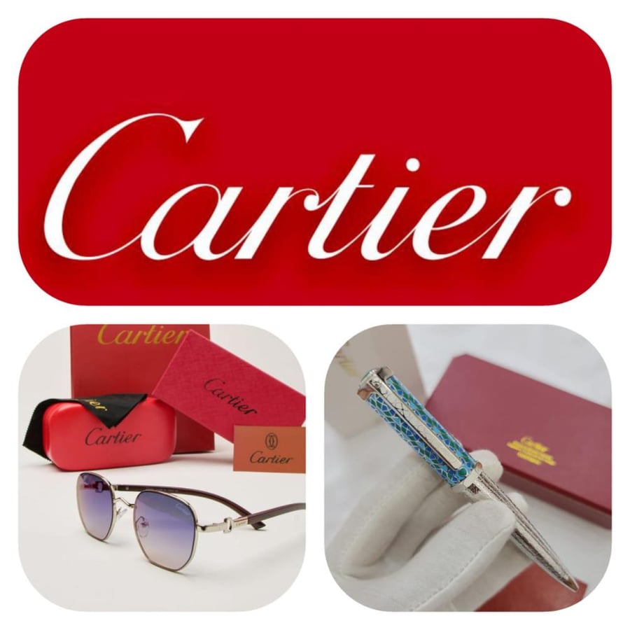 Cartier pen set with Cartier glasses including accessories