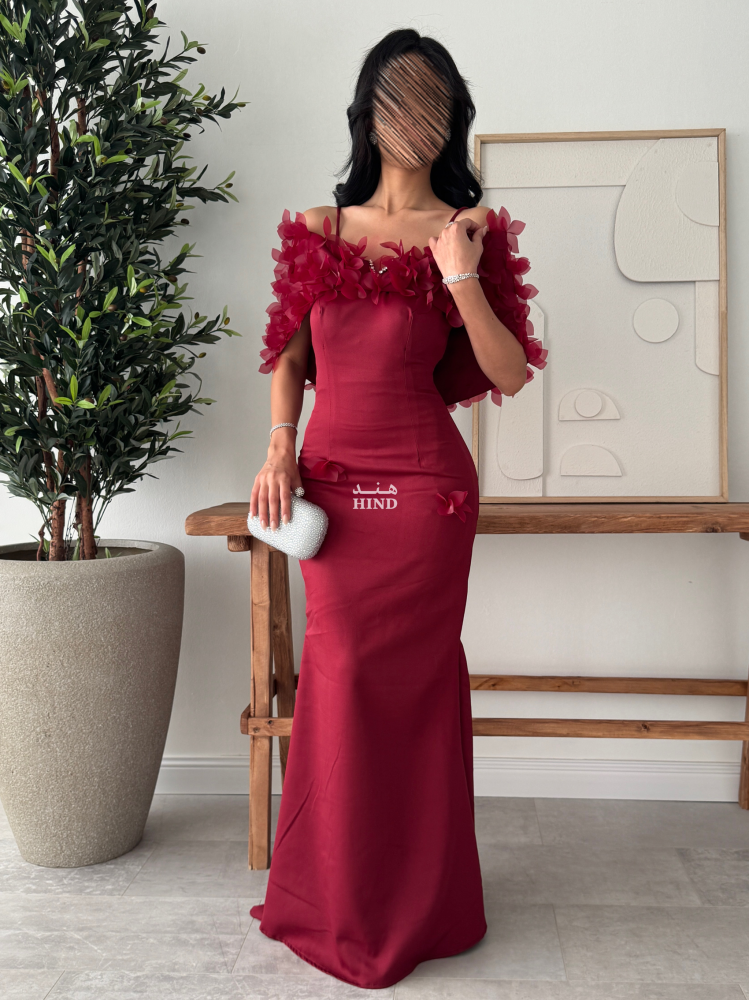 Off-shoulder velvet dress 1048