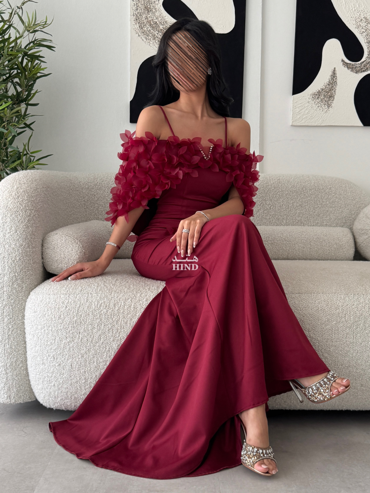 Off-shoulder velvet dress 1048