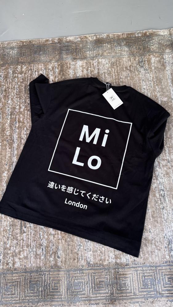 Unisex Milo Square London Black Oversized T-Shirt