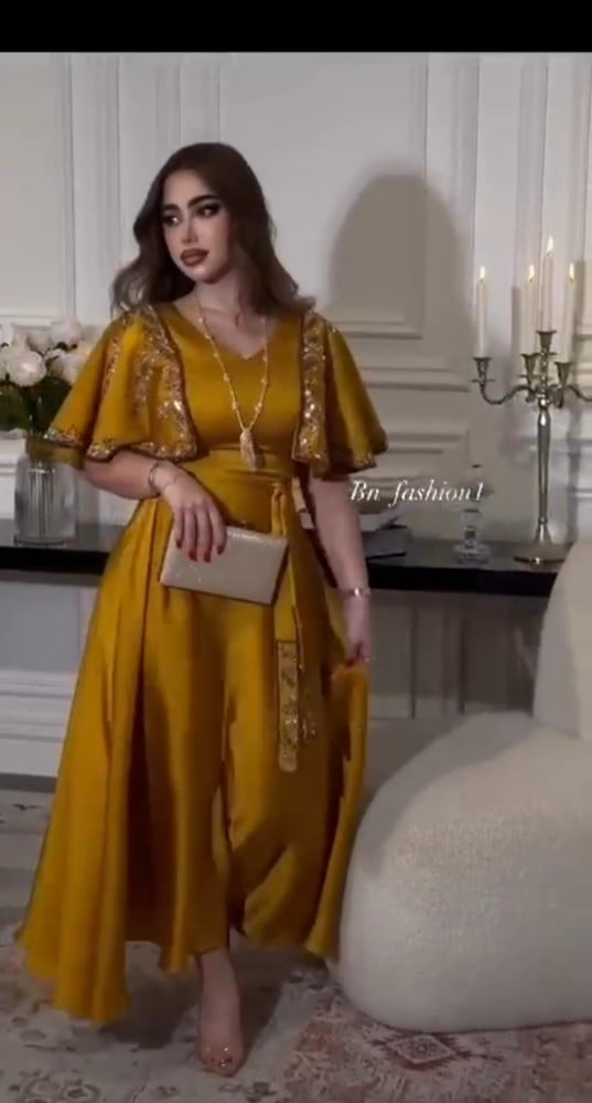 فستان العيد لون اصفر