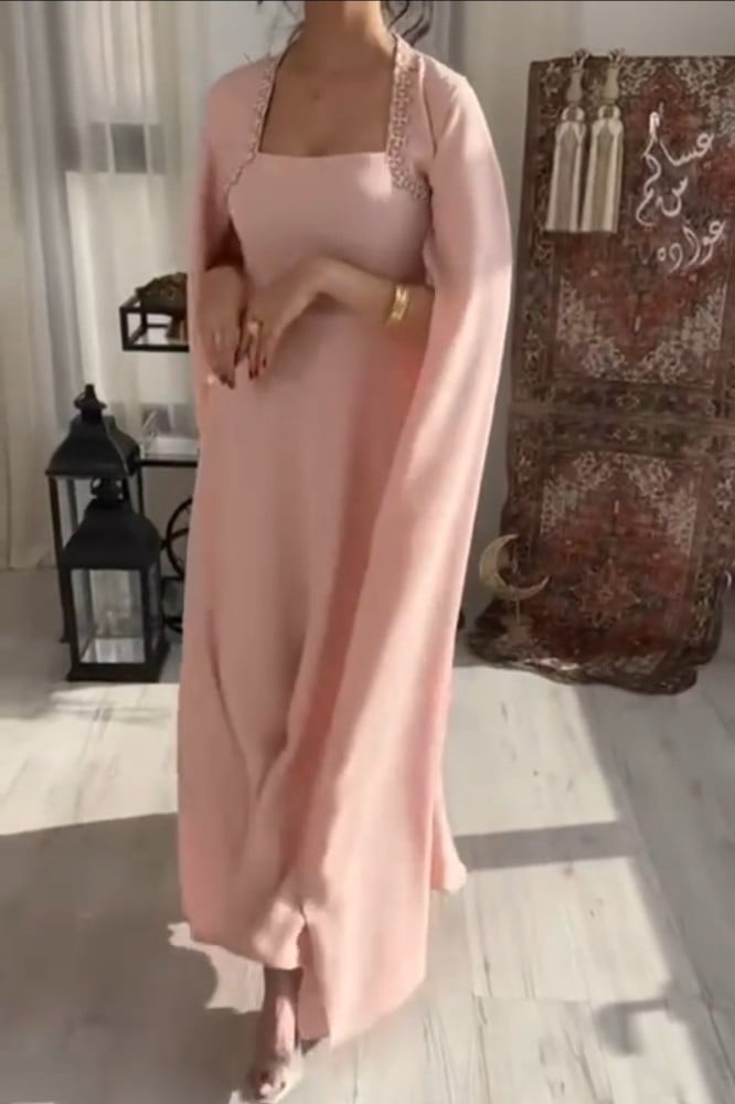 فستان تطريز يدوي كرستال