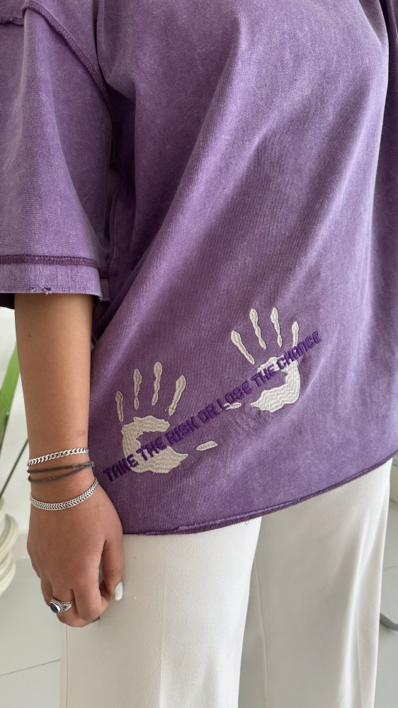 تيشيرت بنفسجي Over Size
