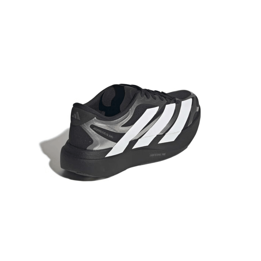 ديداس أديزيرو أسود × أبيض × فضي معدني | حذاء جري  adidas Adizero EVO SL EXO – Core Black / Cloud White / Iron Metallic
