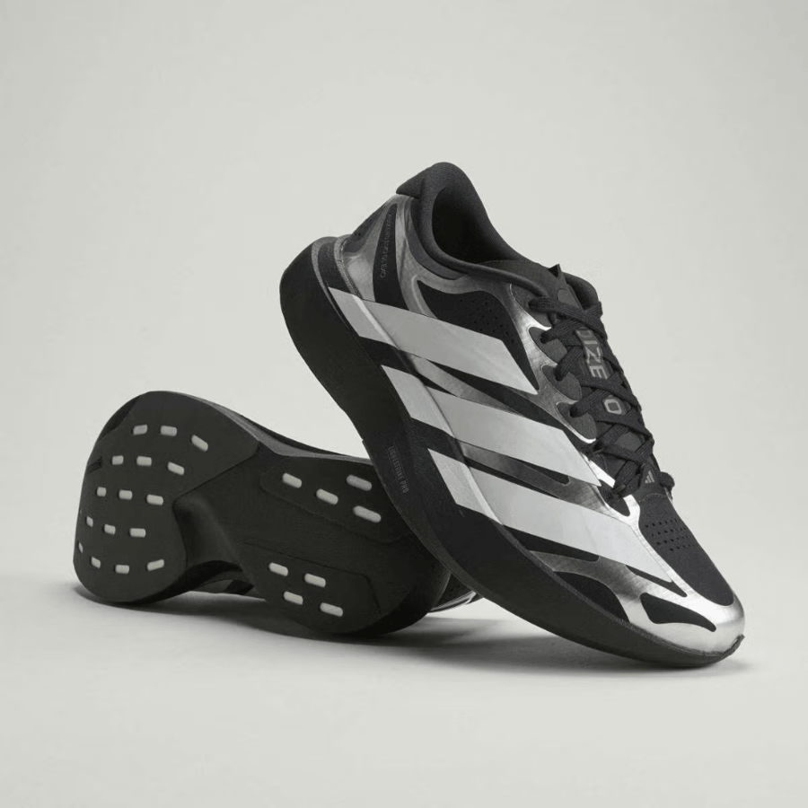 ديداس أديزيرو أسود × أبيض × فضي معدني | حذاء جري  adidas Adizero EVO SL EXO – Core Black / Cloud White / Iron Metallic
