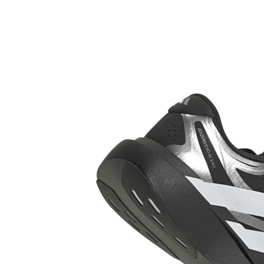 ديداس أديزيرو أسود × أبيض × فضي معدني | حذاء جري  adidas Adizero EVO SL EXO – Core Black / Cloud White / Iron Metallic
