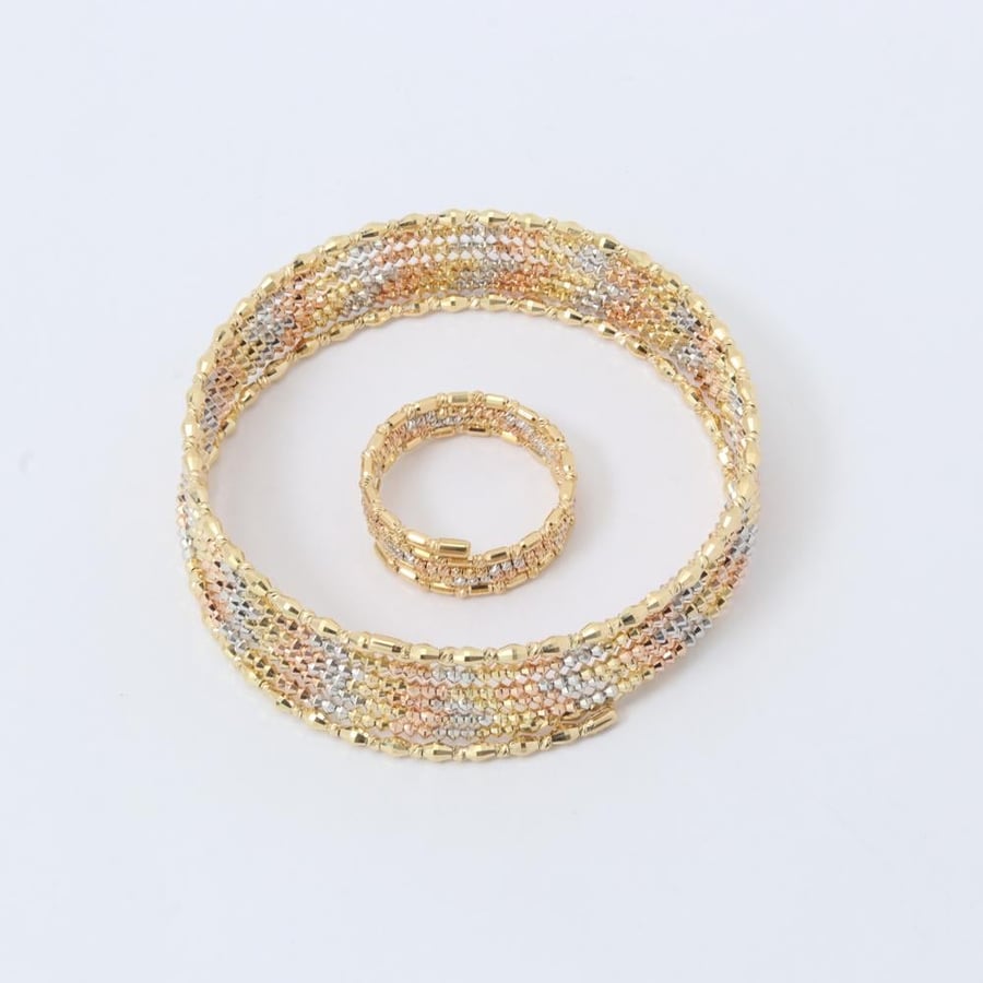 Luxury gold bracelet and ring