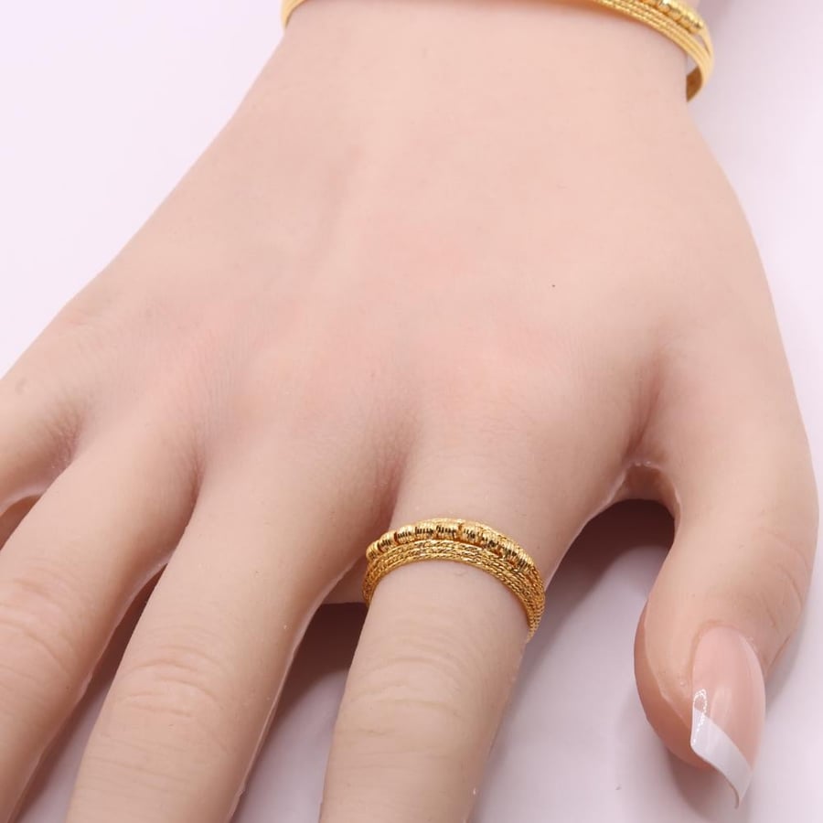 سوارة + خاتم ذهب فاخر عيار 21