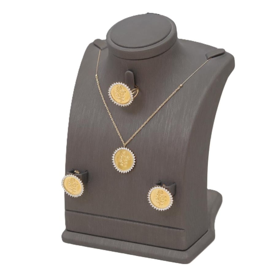 نصف طقم ذهب جنيه إطار زينة وخزينة