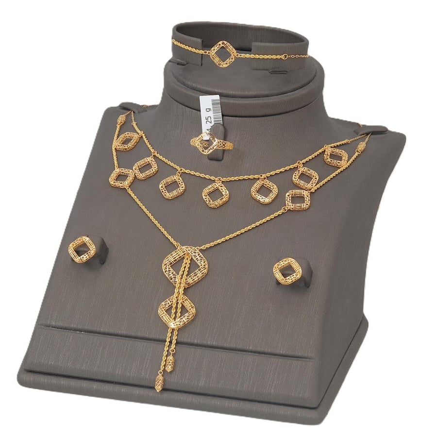 طقم ذهب عصري عيار 21