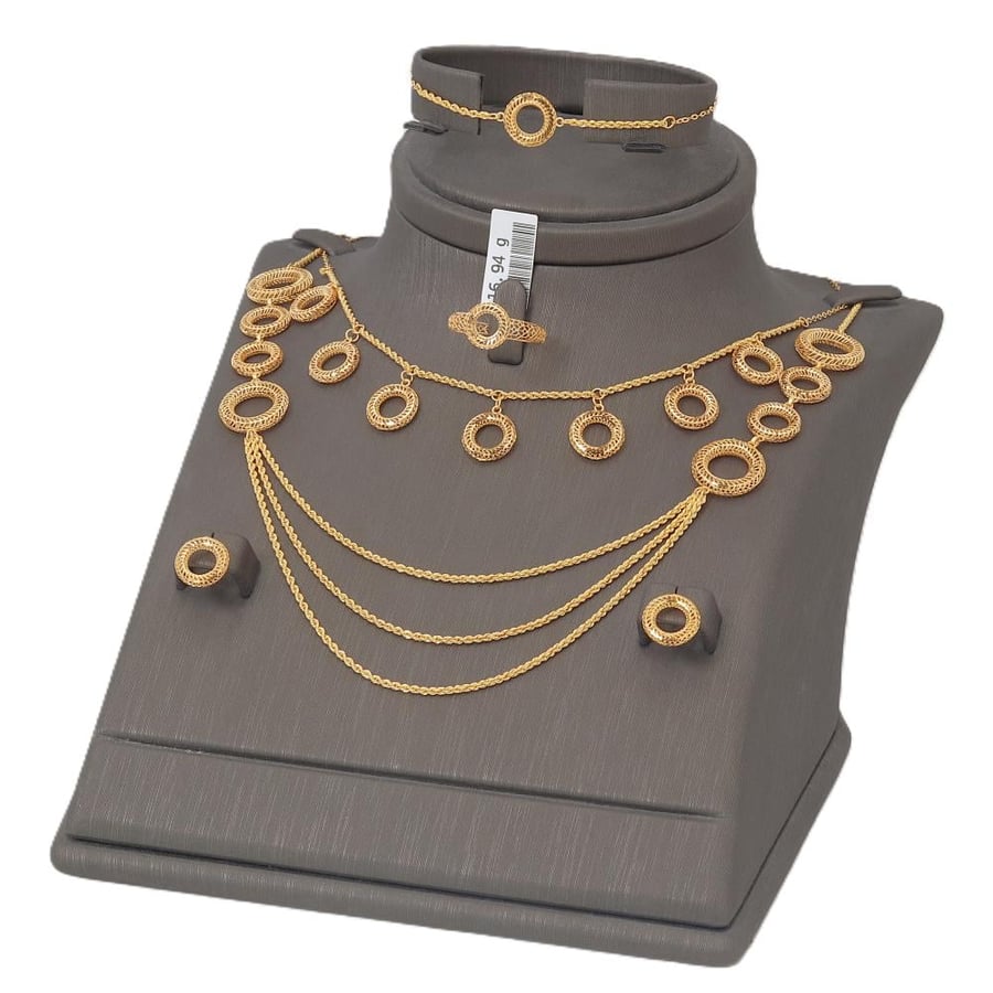 طقم ذهب ملفت عيار 21