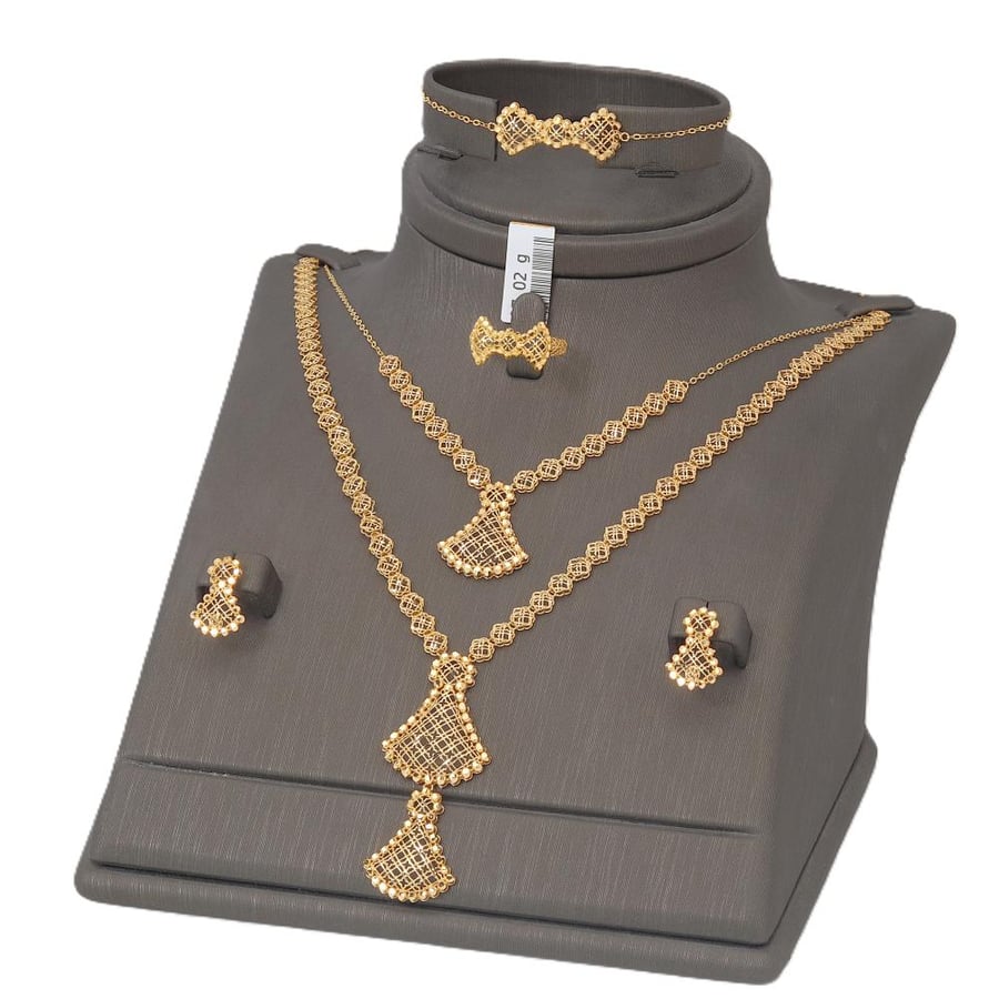 طقم ذهب عصري عيار 21