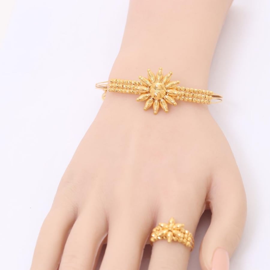 سوارة + خاتم ذهب شمس عيار 21