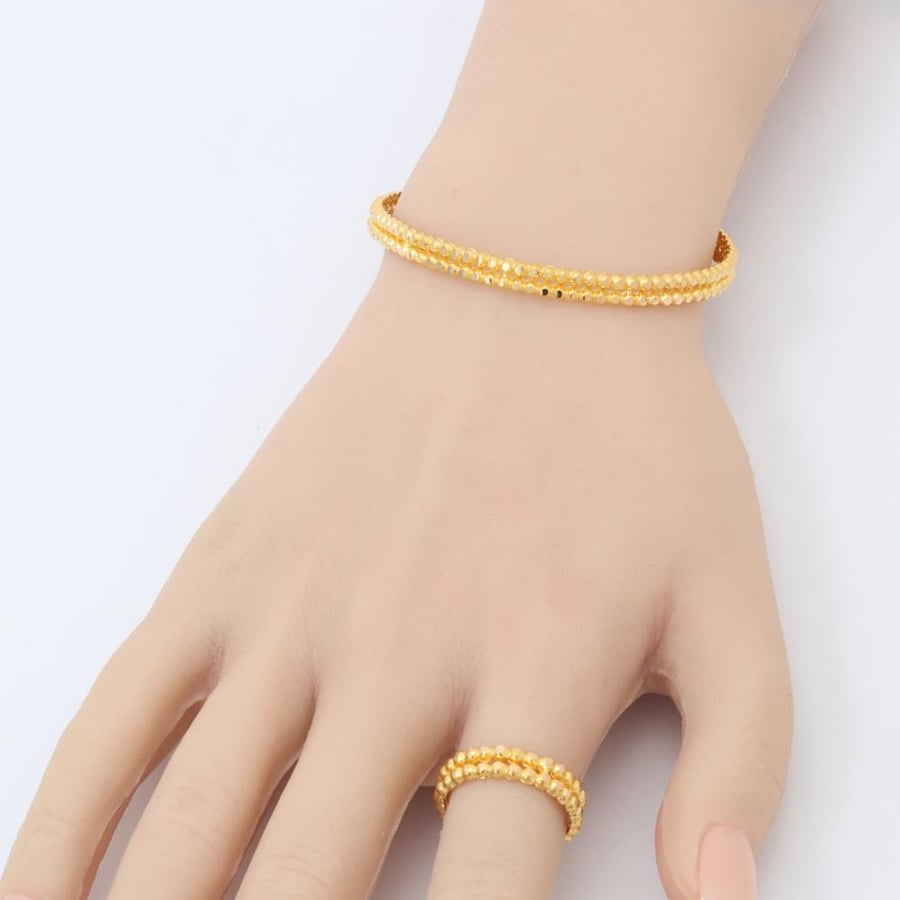 سوارة + خاتم ذهب مميز عيار 21