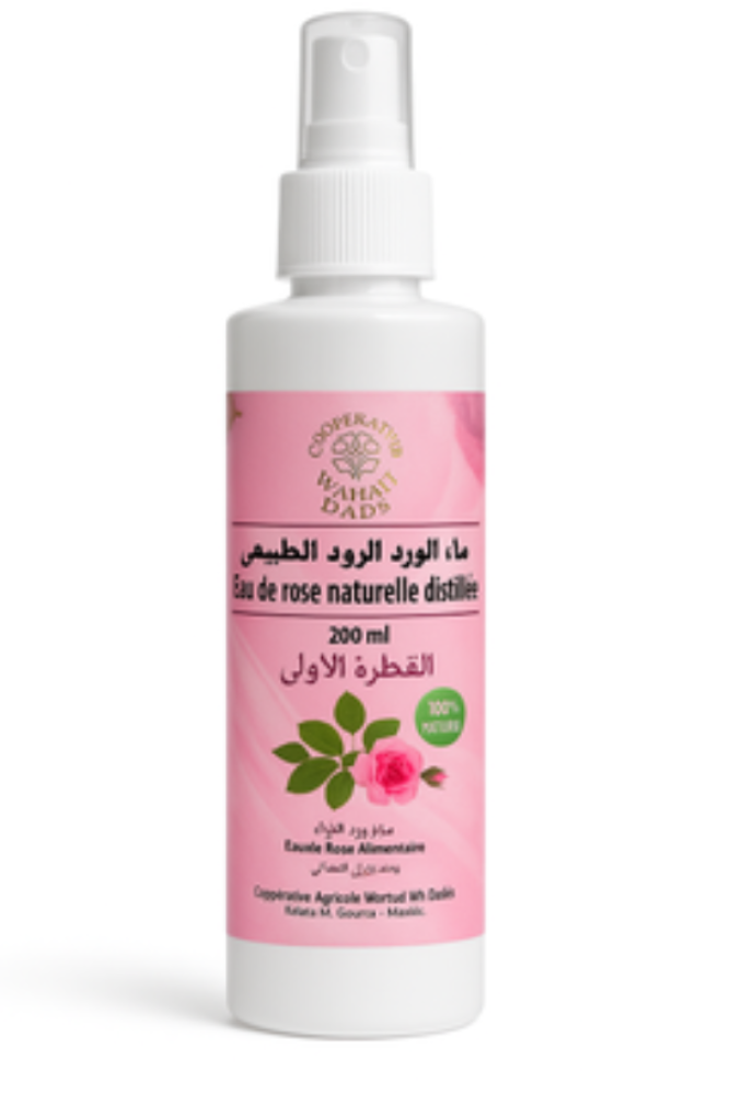 ماء الورد الطبيعي المقطر – القطفة الأولى 200ml المغربي