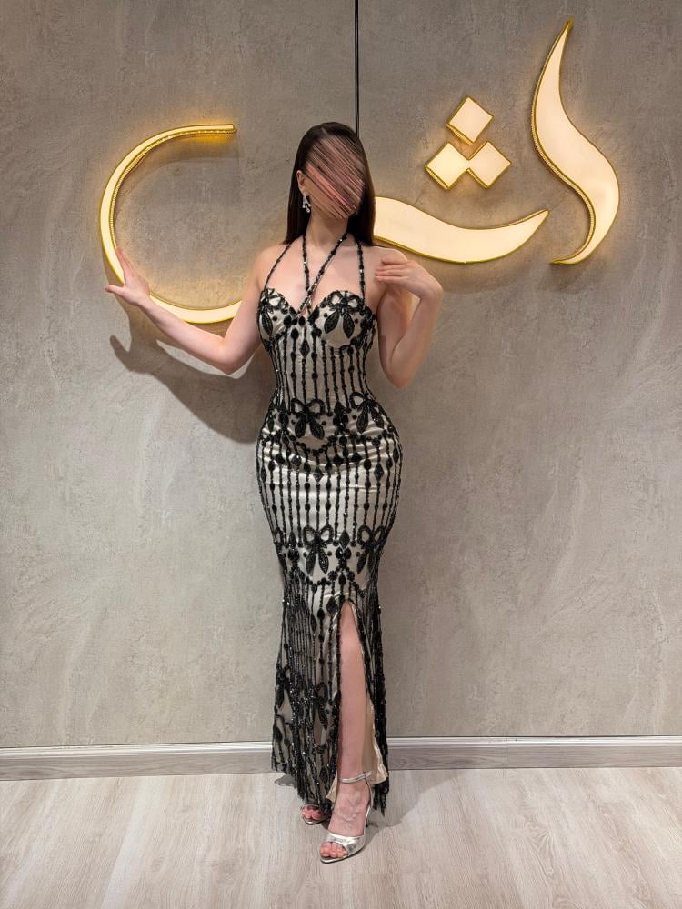 فستان روفان / فخامة الأسود تلتقي بنعومة البيج