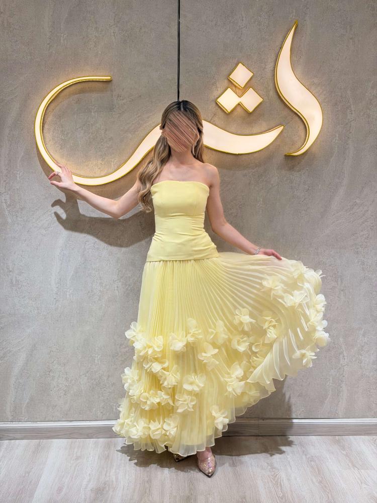 فستان توغي / ورود من الليزر تنساب بين كسرات البليسيا