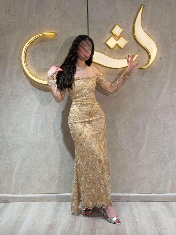 فستان سيرافا / بريق الذهبي وفخامة الخرز