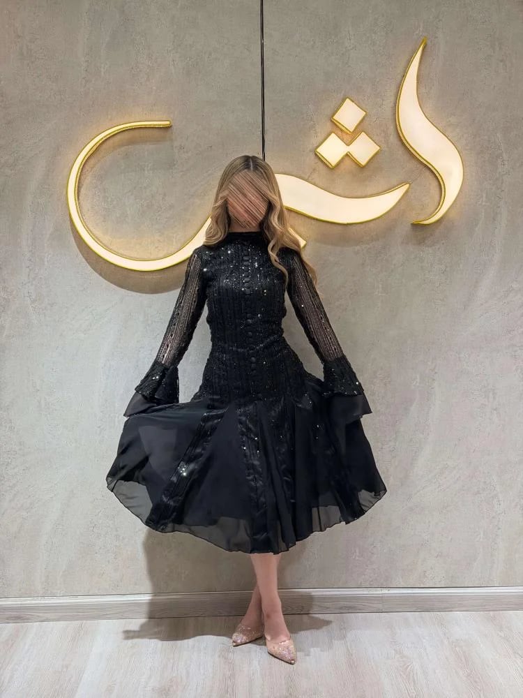 فستان اليس / سحر الأسود ينساب بنعومة الشيفون