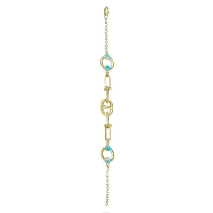Elegant gold bracelet in turquoise color