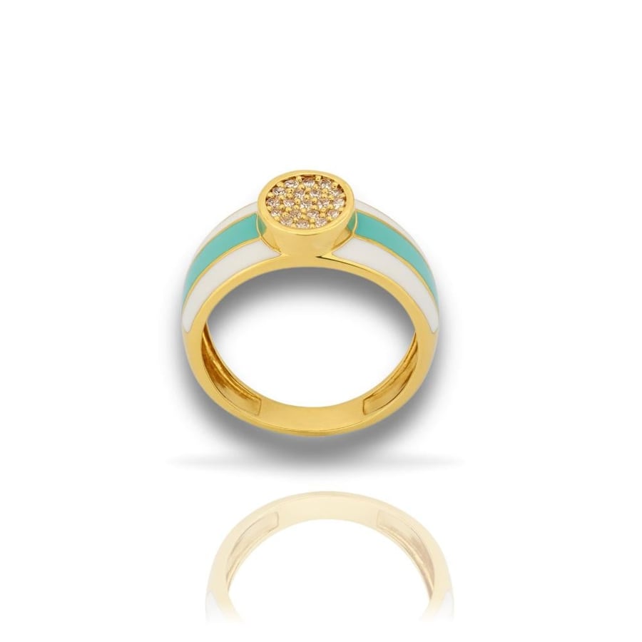 A ring in turquoise and white.