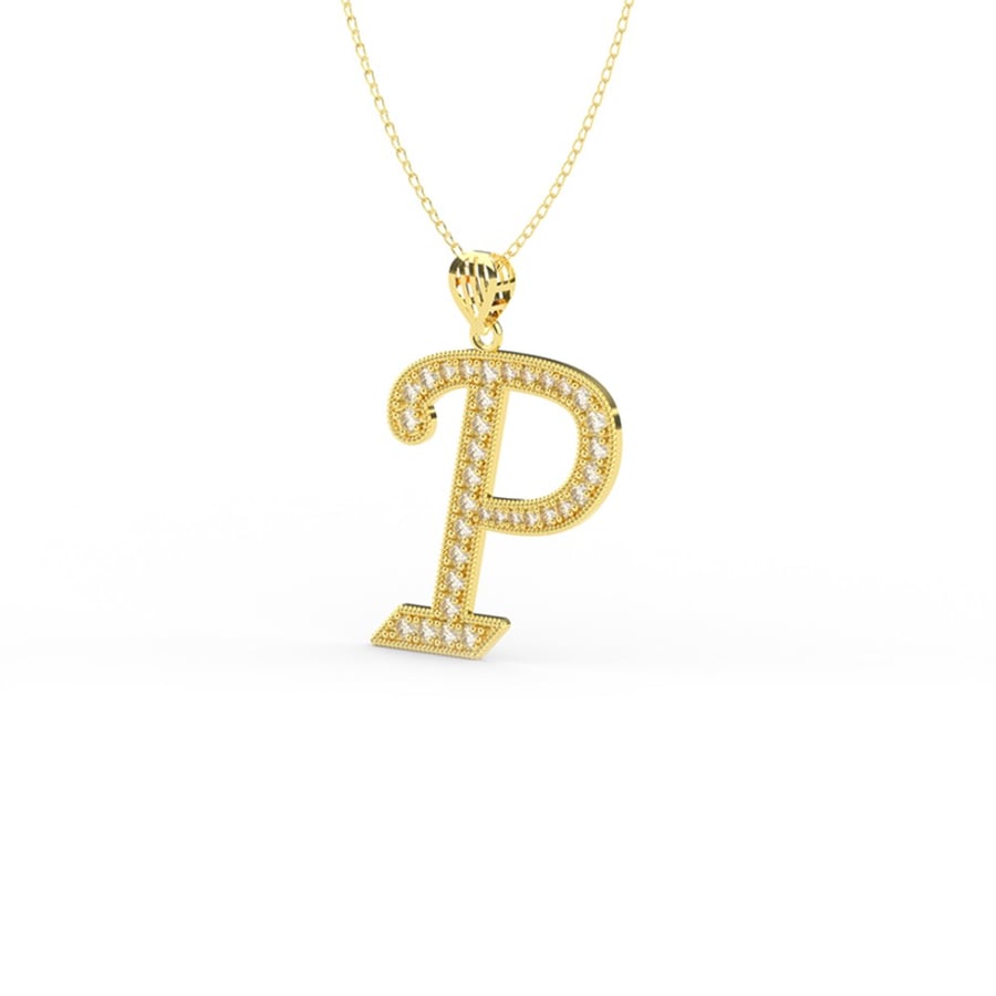 Gold chain letter P