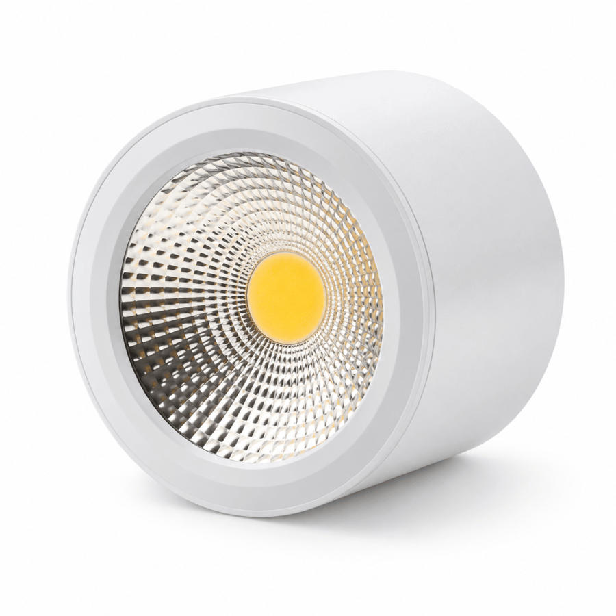 كشاف سقفي LED أسطواني أبيض 30 واط مقاس 15 سم بإضاءة صفراء