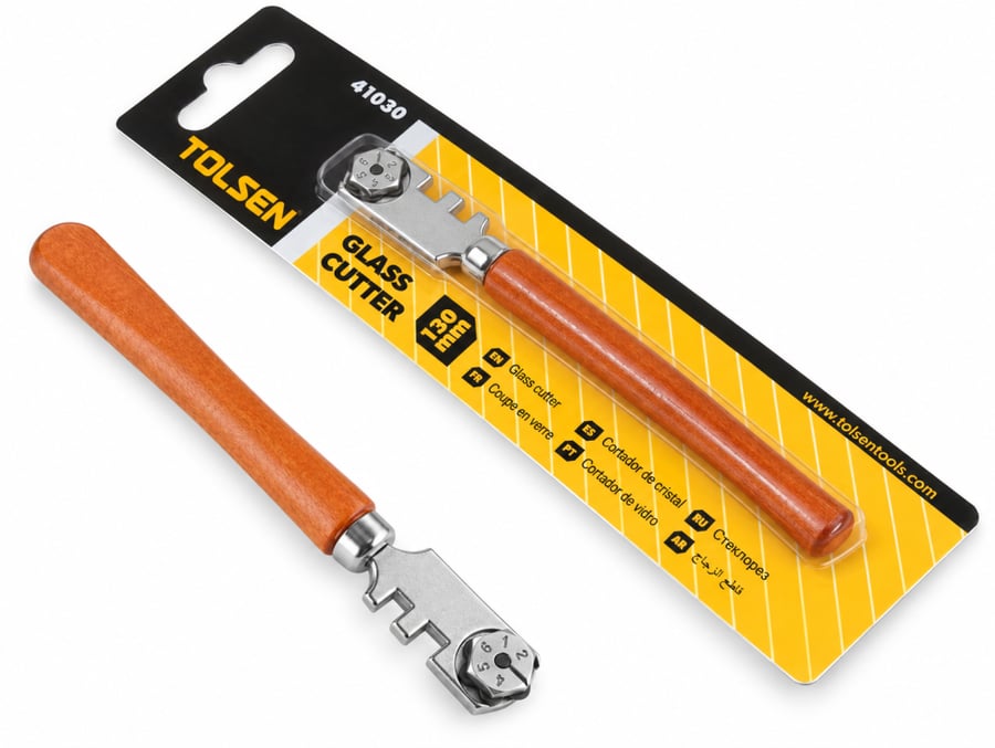 قاطع زجاج TOLSEN بطول 130 مم مع العبوة الأصلية