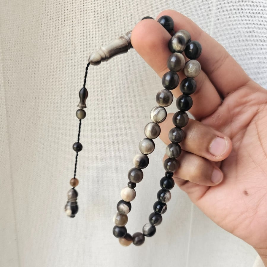 Small size buffalo horn prayer beads