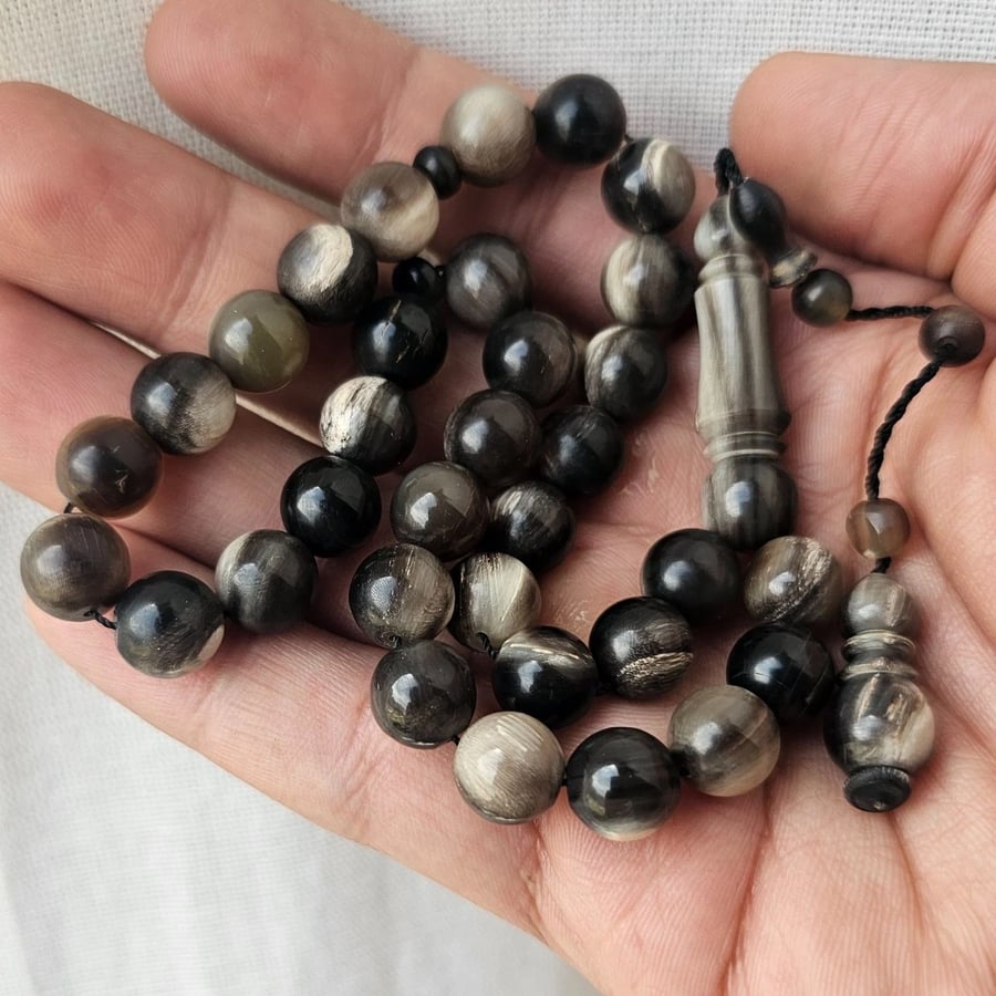 Small size buffalo horn prayer beads