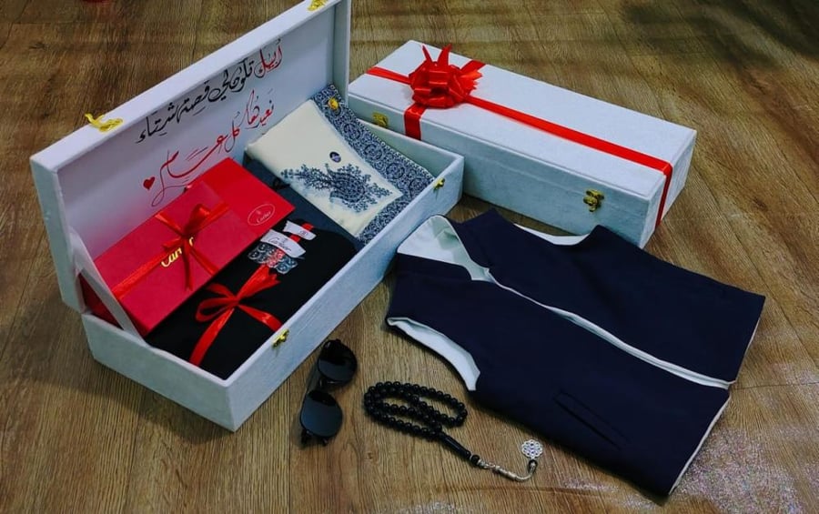 طقم كارتير شتوي متكامل قماش سديري وإكسسوارات رجالية