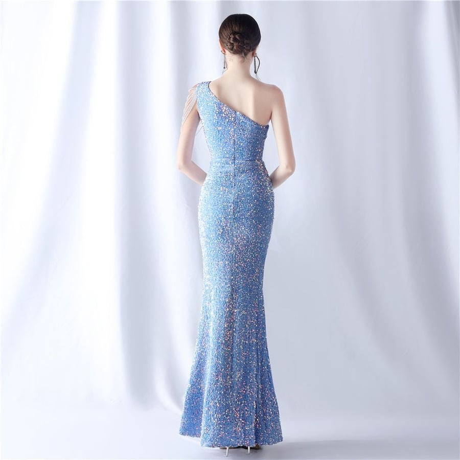 shoulder evening dress