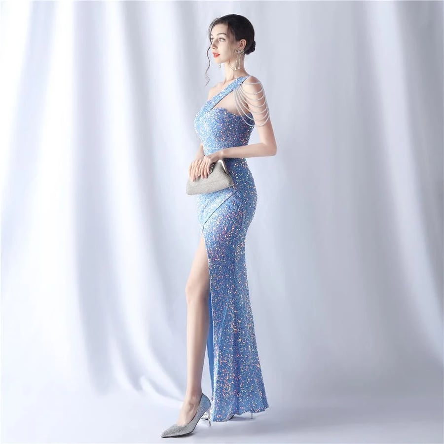 shoulder evening dress