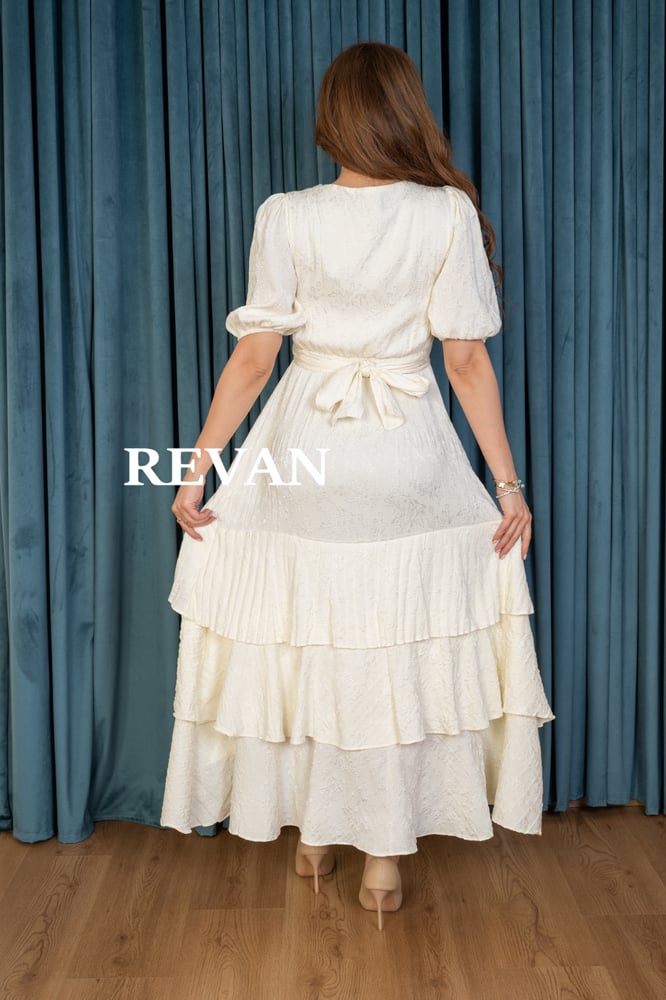 A stylish and modern layered dress