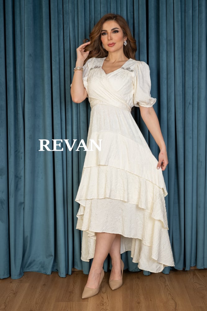 A stylish and modern layered dress