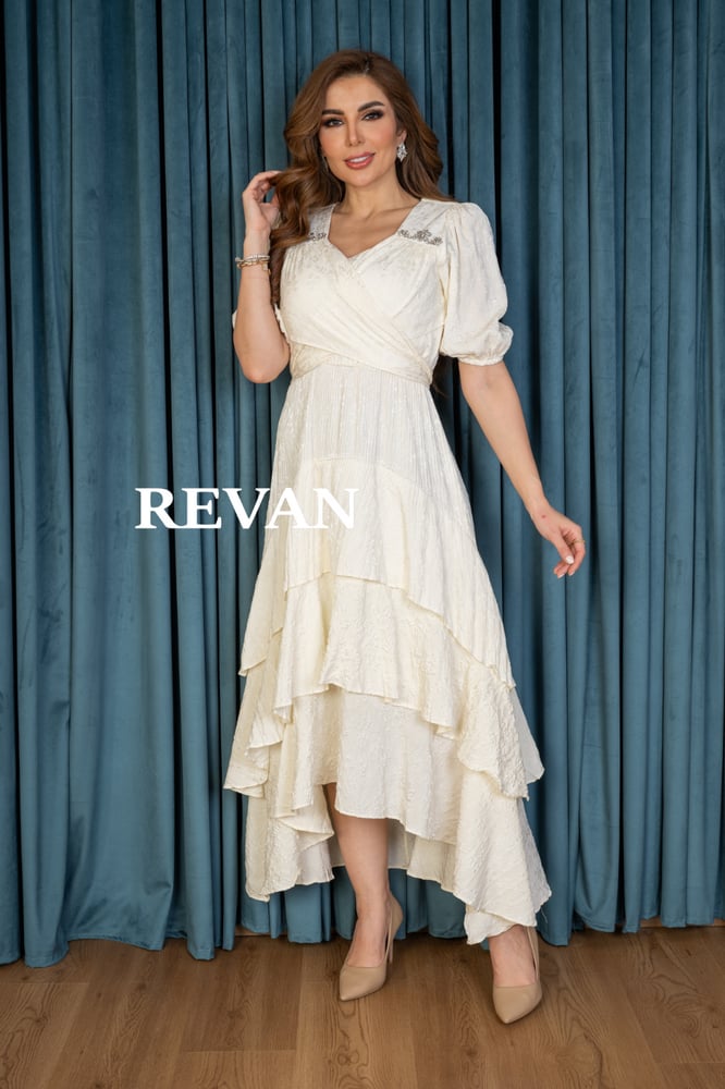 A stylish and modern layered dress