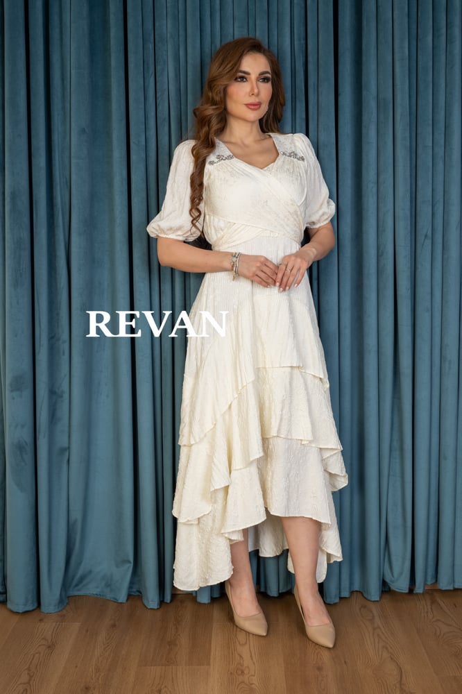 A stylish and modern layered dress