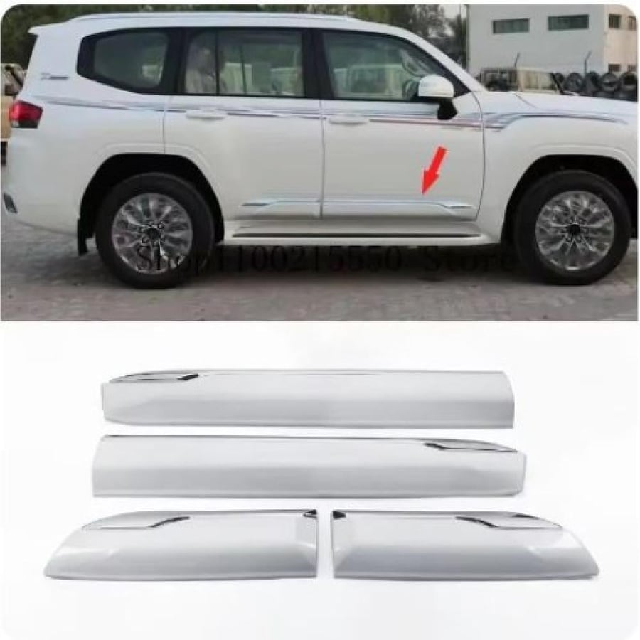 Wide door trims for Land Cruiser 2021 - 2022 pearl color with nickel