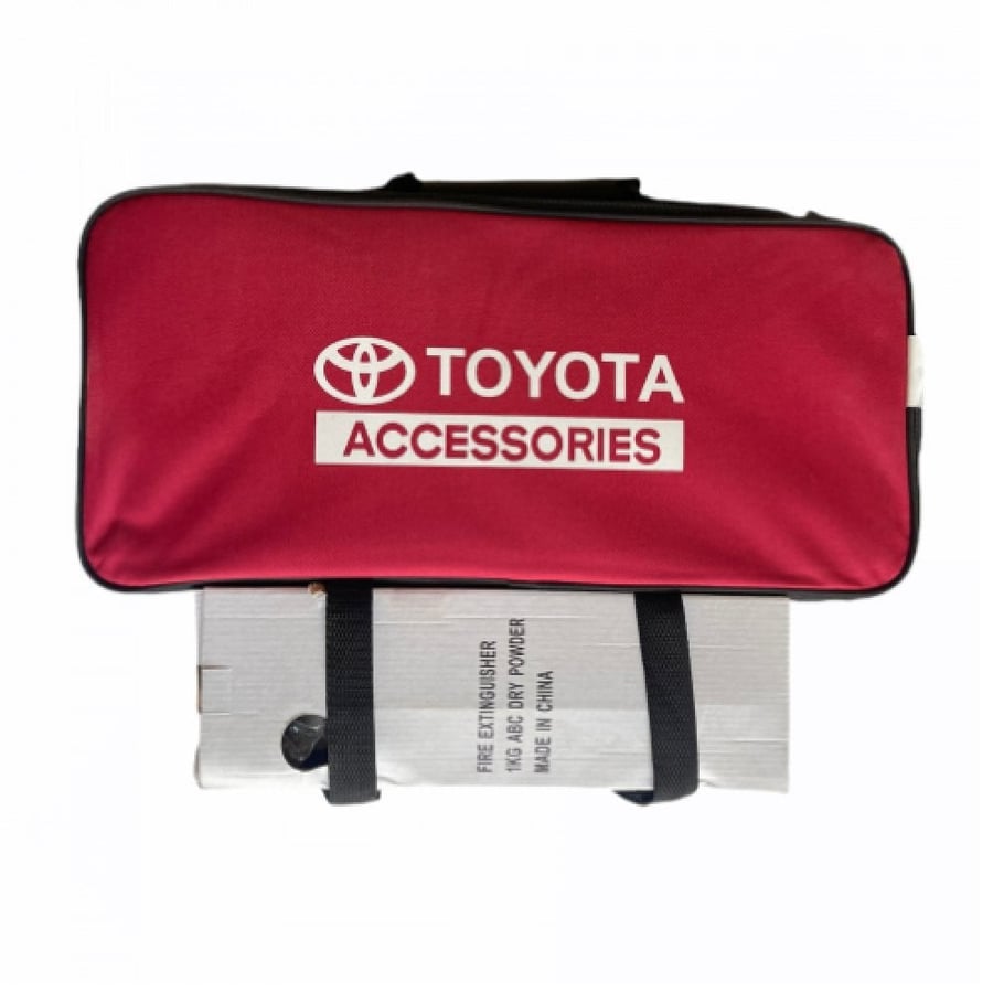 Toyota emergency first aid bag with fire extinguisher