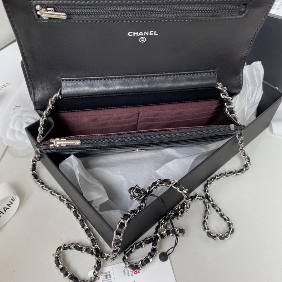 Chanel wallet on chain lamp skin size 19.2cm
