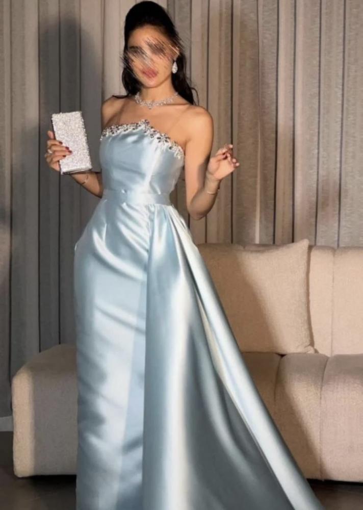 فستان مناسبات ميكادو فخم سماوي
