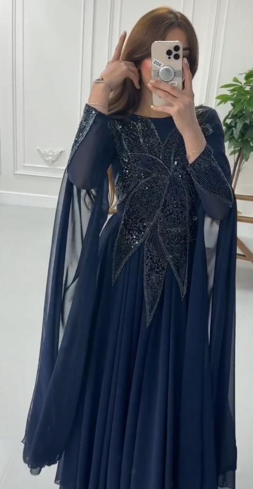 فستان سهره جورجيت شك كحلي
