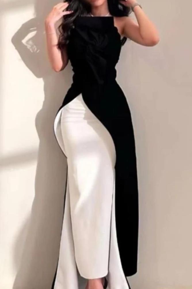 فستان  سهره فخم اسود وابيض
