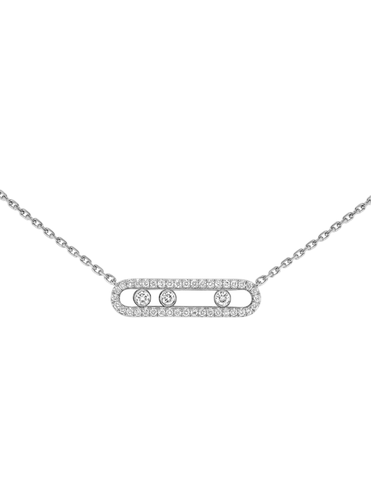Silver necklace Musika decorated with zircon 03