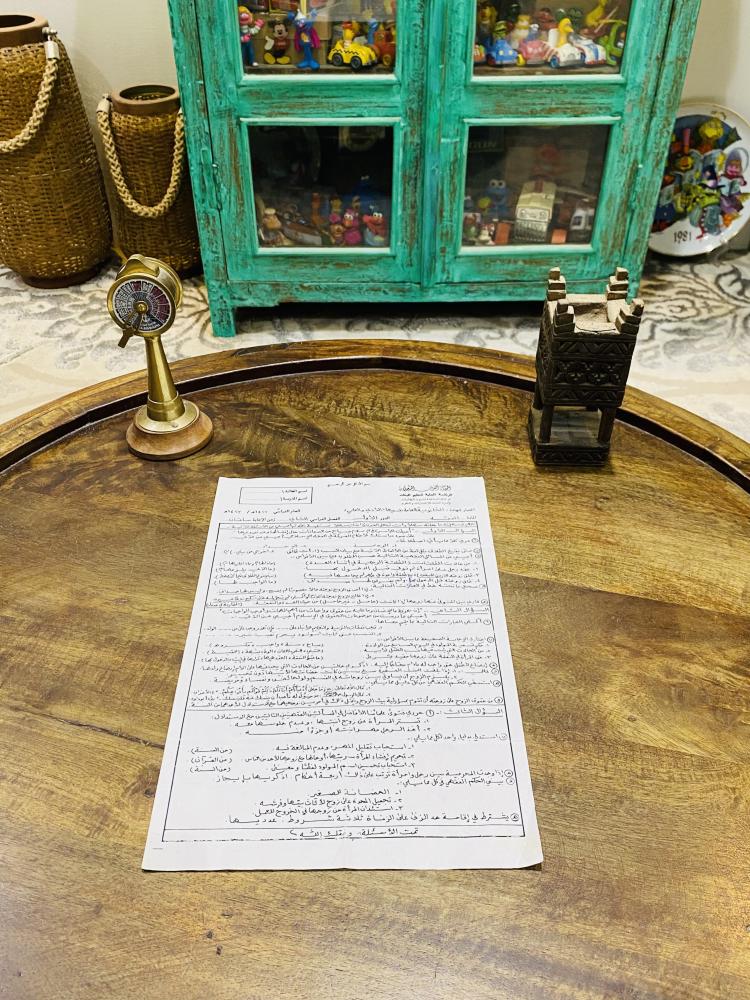 من النوادر؛ ورقة اسئلة لمادة الفقة للمرحلة الثانوية عام ١٤٢٢هـ