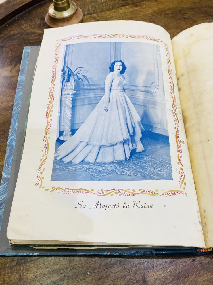 One of the very rare items; a very luxurious volume in French on the occasion of King Farouk's birthday and his marriage in 1951 AD, about 75 years ago, full of pictures.