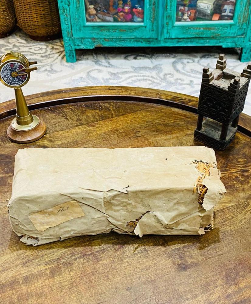 One of the very rare items; a wrapper containing handmade cups wrapped in straw; made especially for one of the palaces; about seventy years old; Czechslovakian craftsmanship; the price for the entire wrapper 12 cups