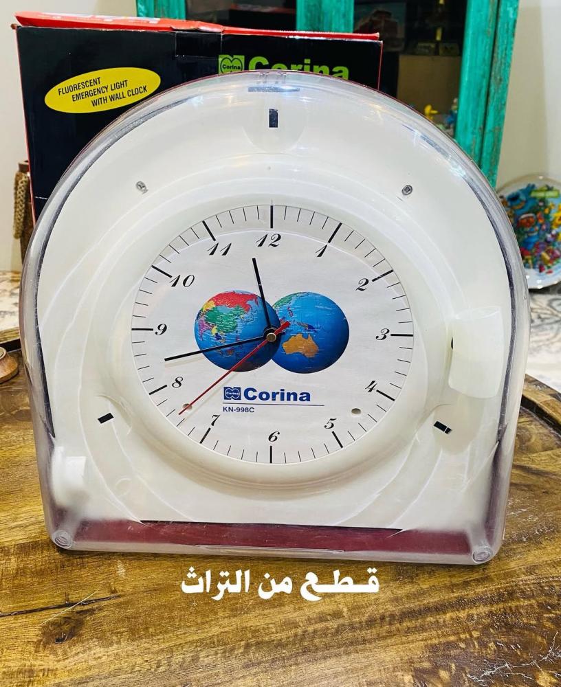 Among the rare items; a clock from the advertising of Corina company for electrical tools; large size, operates on 220-volt electricity; stored in a carton; made in Japan